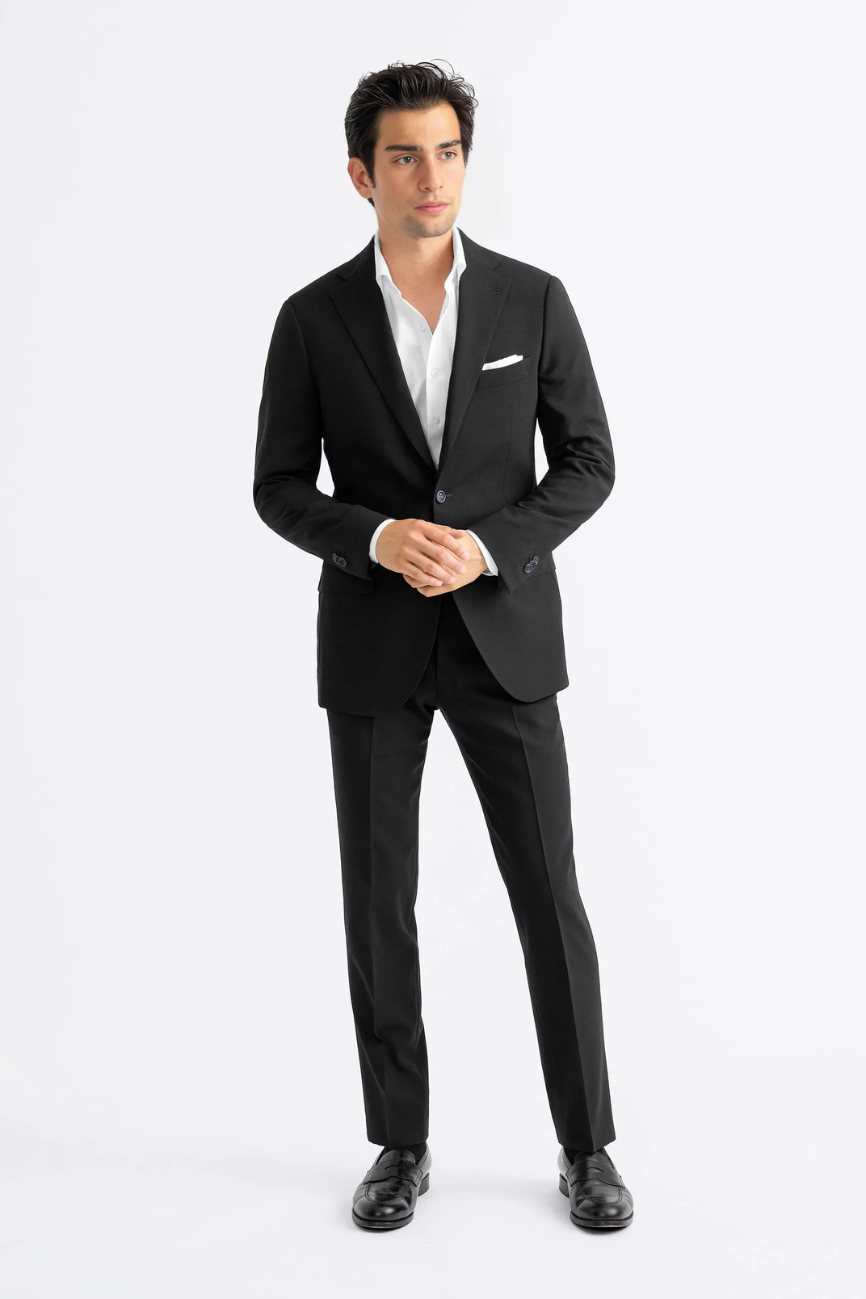 Prestige Black Wool Two-Piece Suit - Image 5