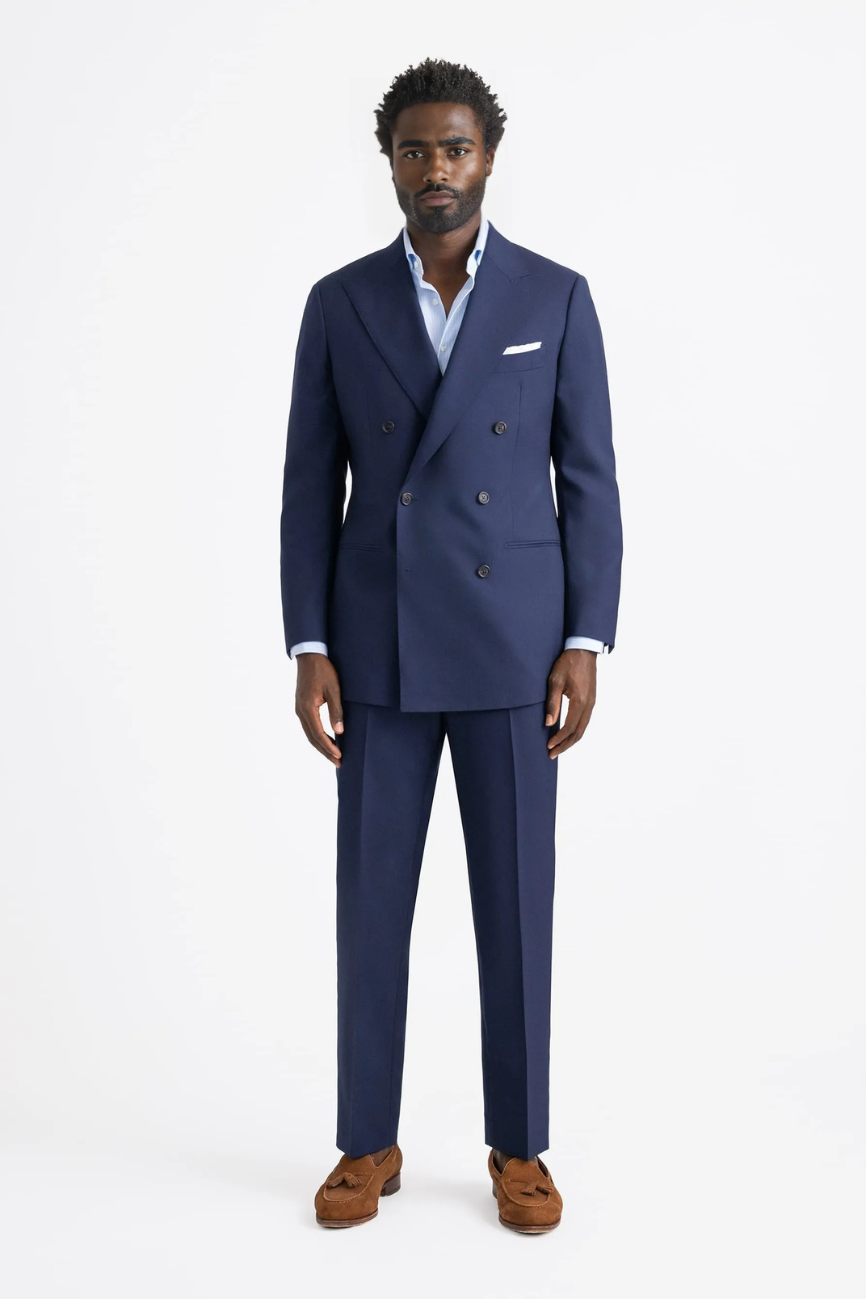 Prestige Double-Breasted Navy Fresco Suit