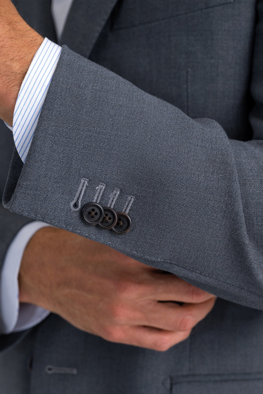 Refined Slate Grey Wool Two-Piece Suit - Image 6