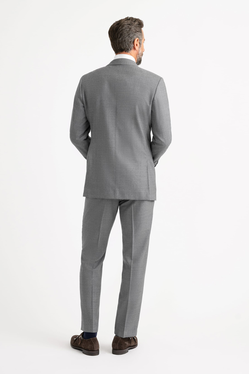 Prestige Double-Breasted Light Grey Fresco Suit - Image 7