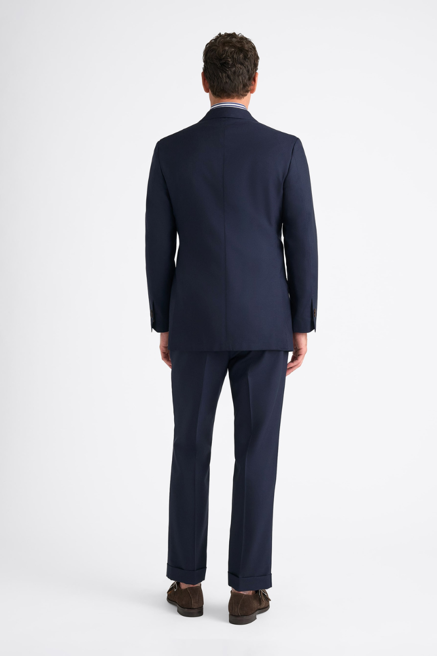 Refined Navy Tropical Wool Downing Suit - Image 8