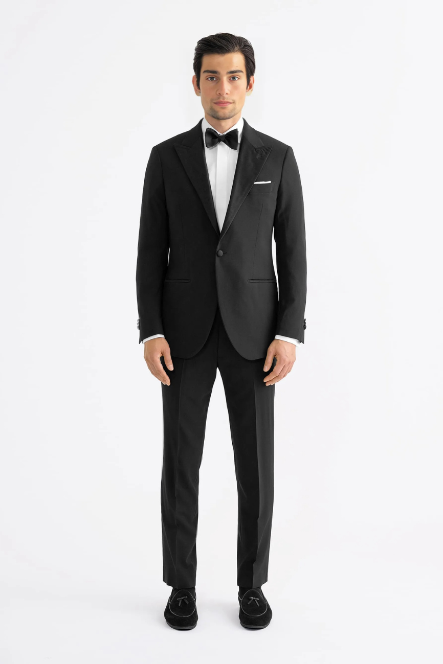 Peak Lapel Black Two-Piece Tuxedo - Image 5