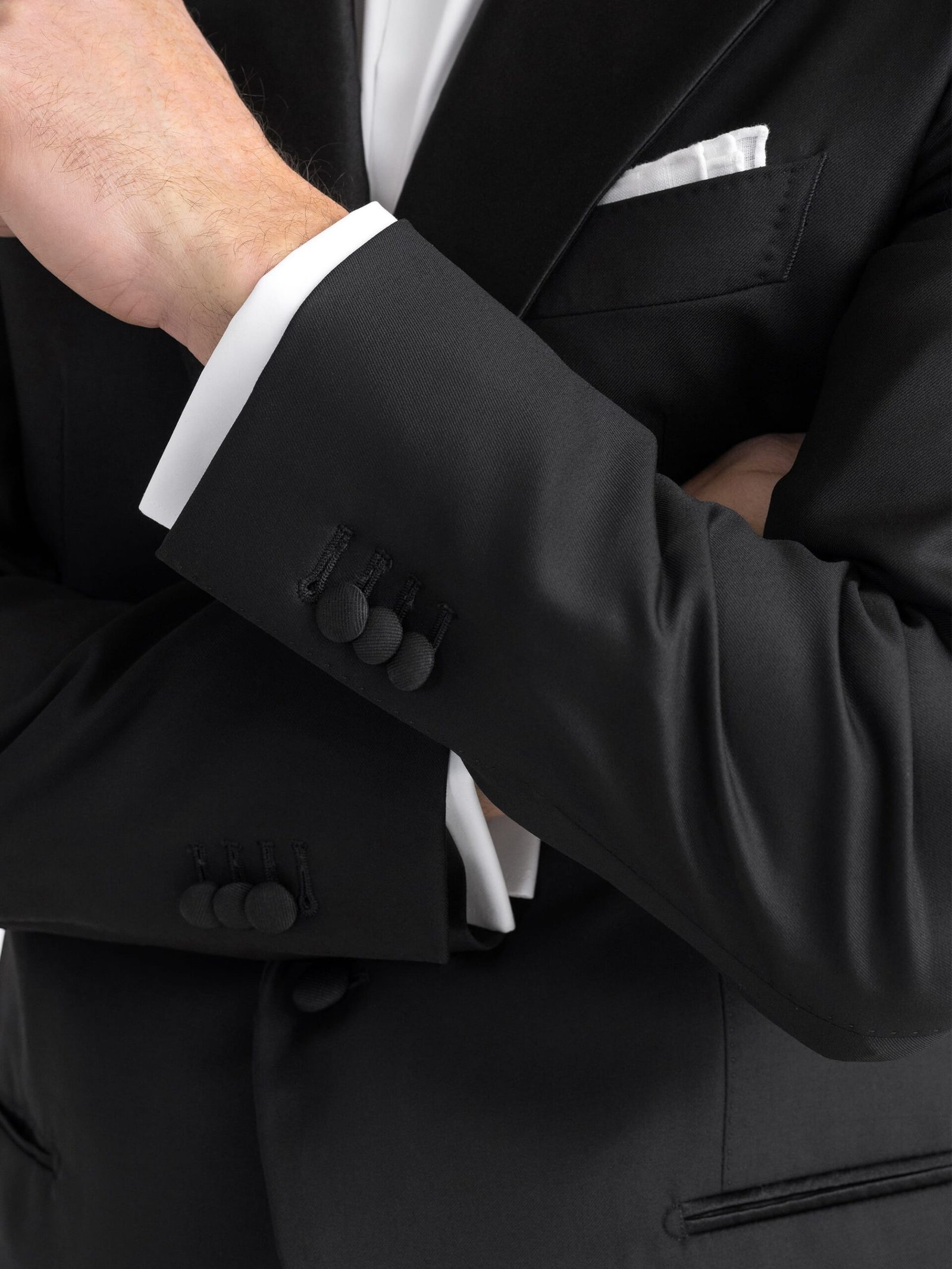 Black Peak Lapel Three-Piece Tuxedo - Image 3