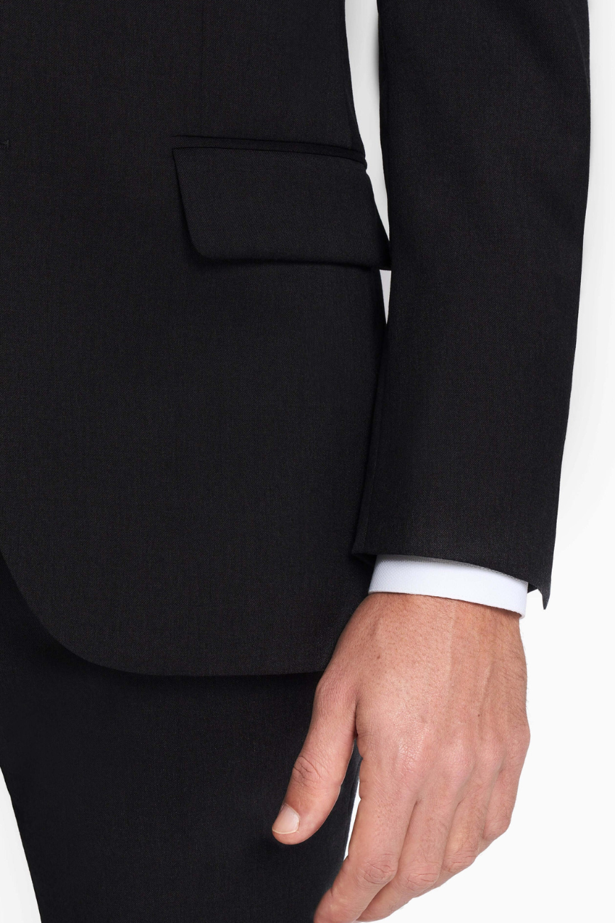 Refined Black Twill Two Piece Suit - Image 3