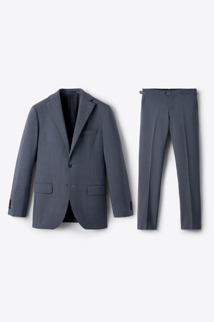 Refined Slate Grey Wool Two-Piece Suit - Image 7