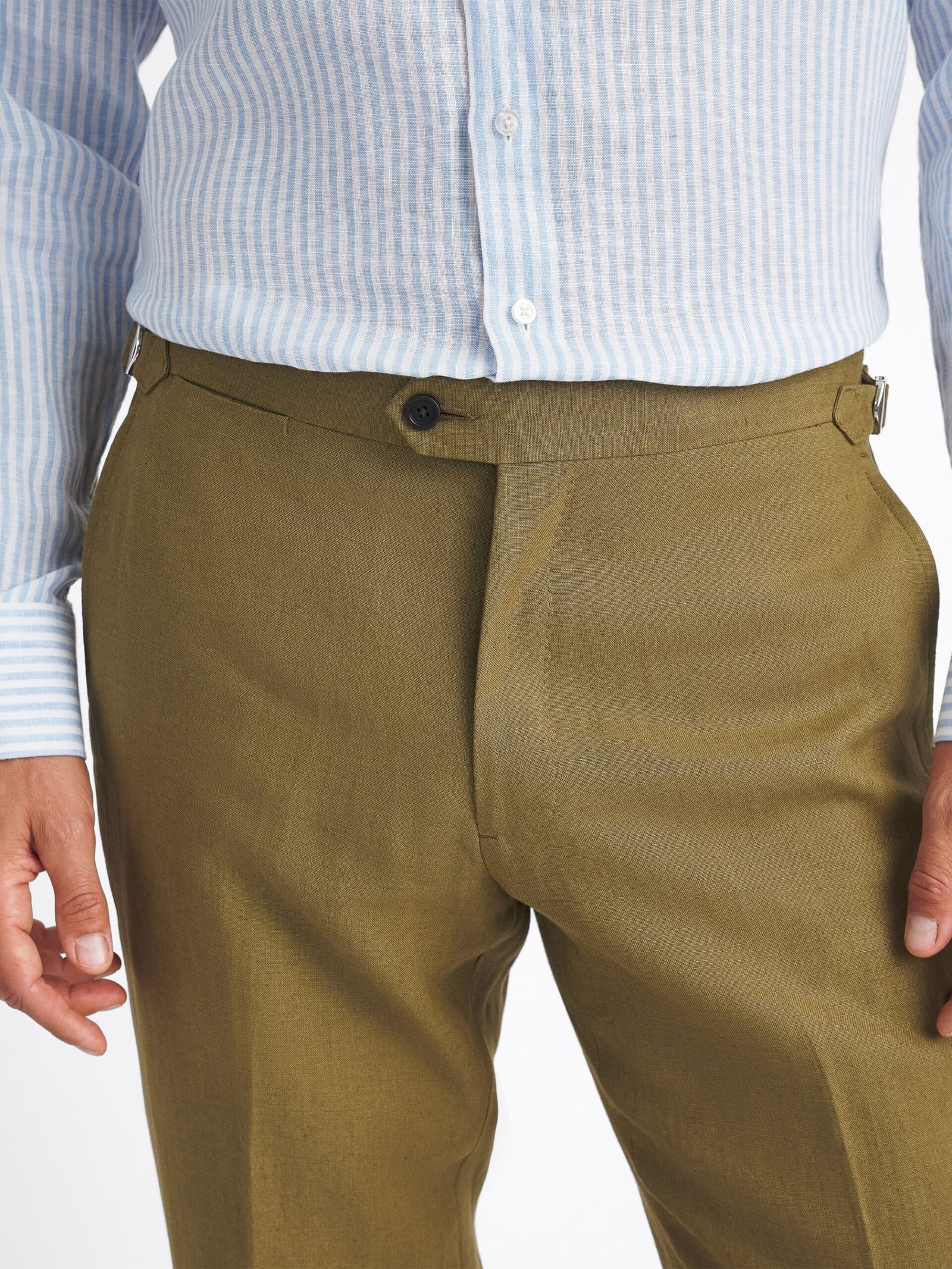 Verona Olive Two Piece Linen Suit - Image 2