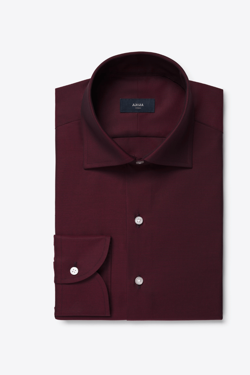 Burgundy Twill Dress Shirt