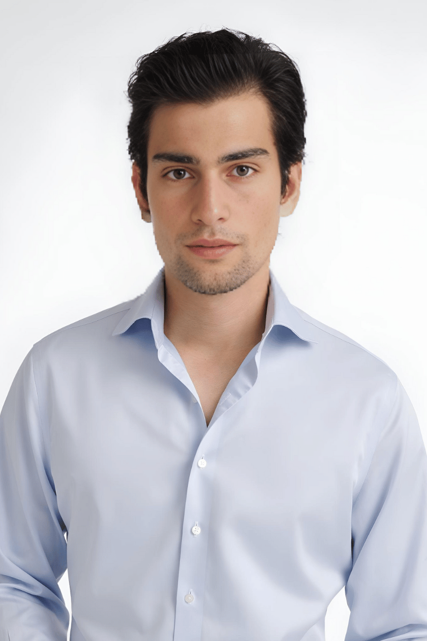 Egyptian Cotton Light Blue Twill Shirt - Image 2