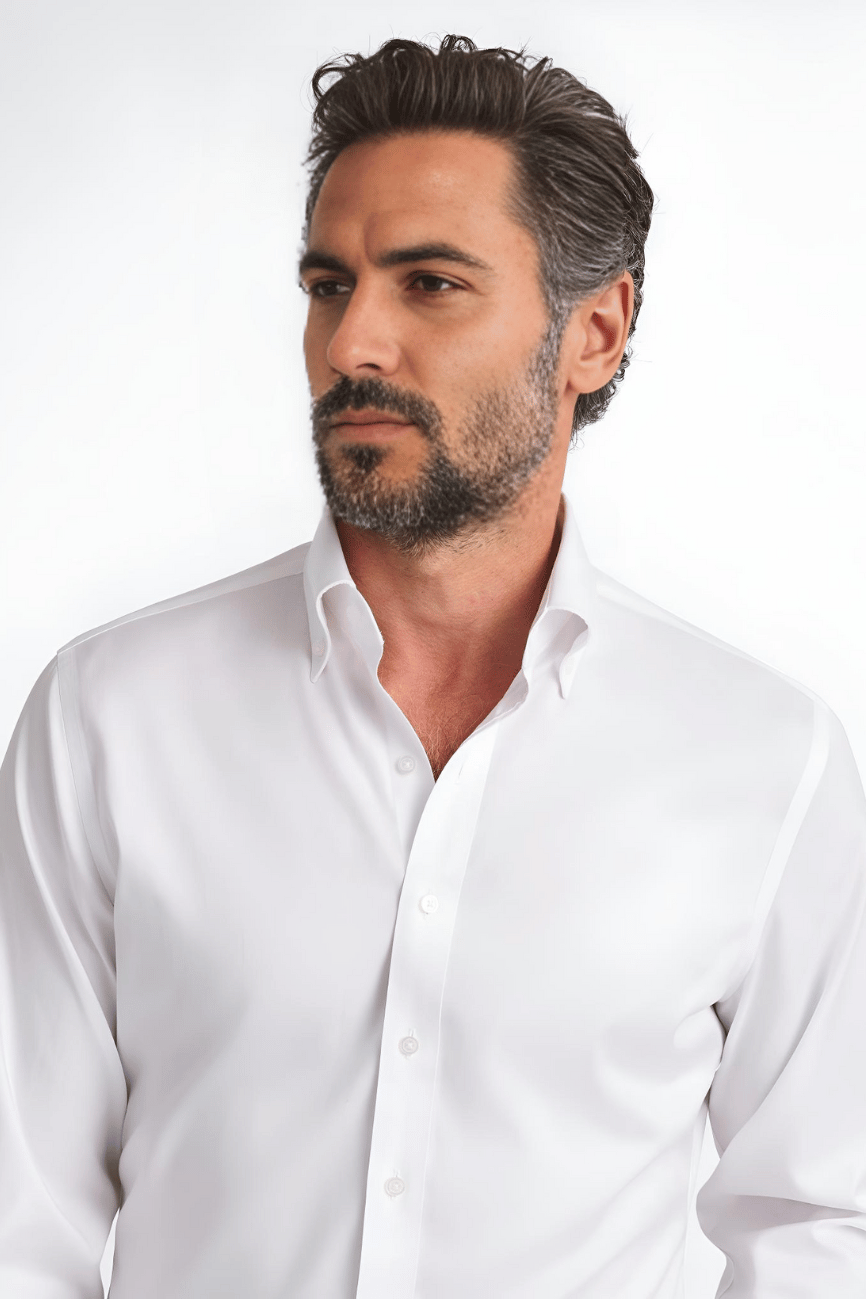 Prestige White Pinpoint Cotton Shirt - Image 2