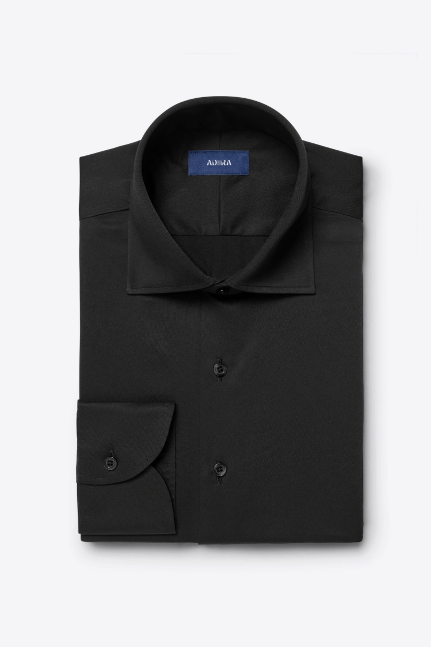 Classic Black Cotton Dress Shirt