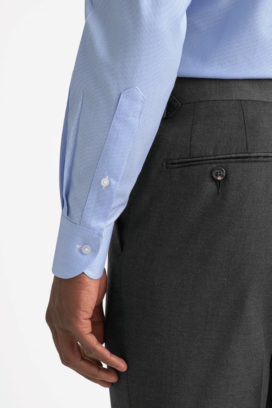 Refined Blue Stripes Dress Shirt - Image 3