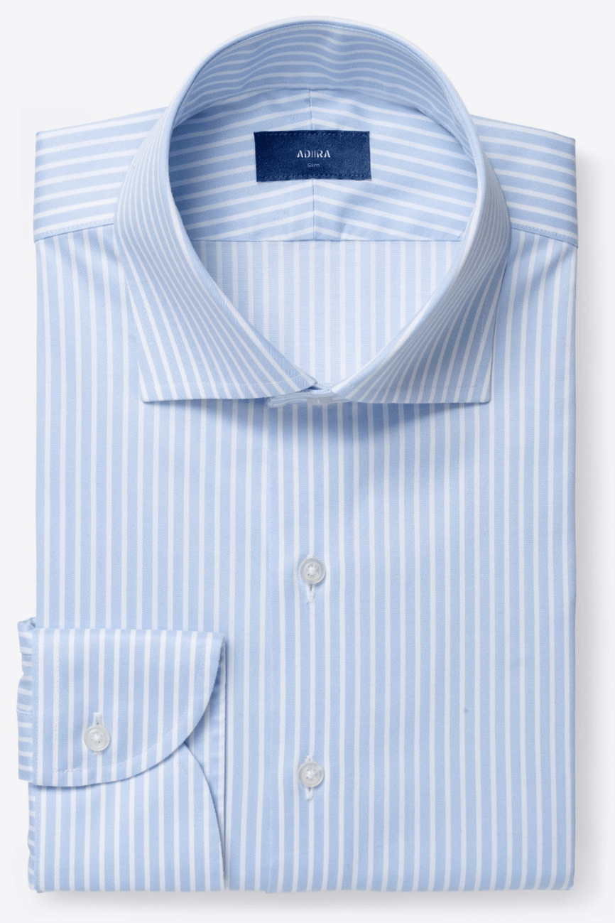 Elegant Light Blue Stripe Dress Shirt - Image 3