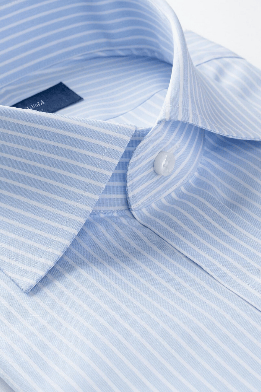 Elegant Light Blue Stripe Dress Shirt - Image 4