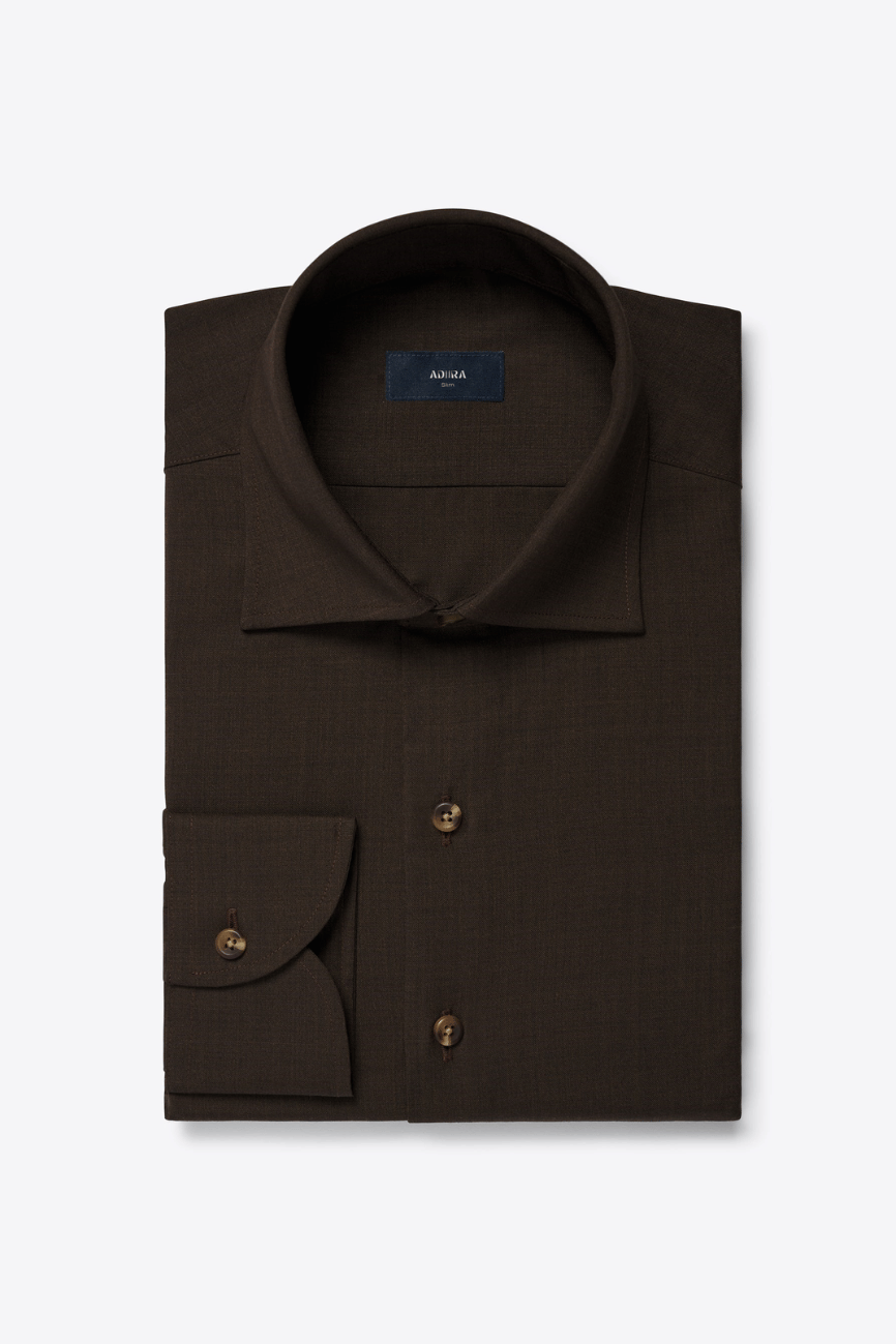 Royal Brown Merino Wool Shirt