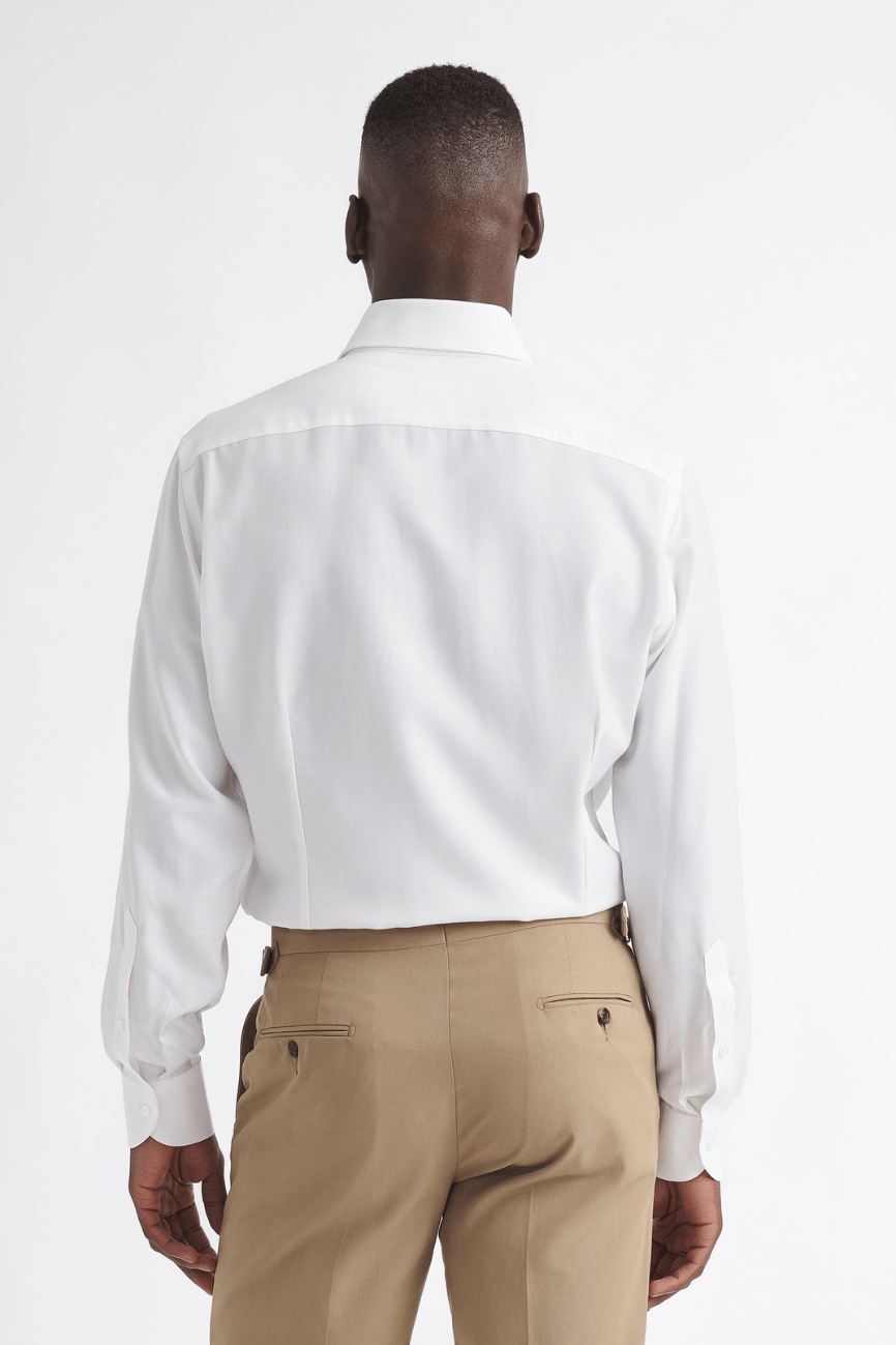 Classic Cream Merino Blend Shirt - Image 4