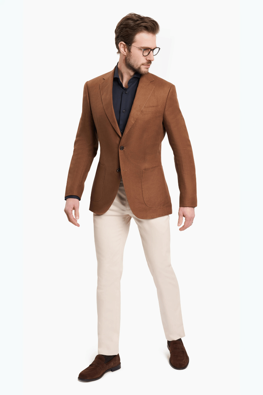 Aspen Golden Brown Irish Linen Blazer - Image 3