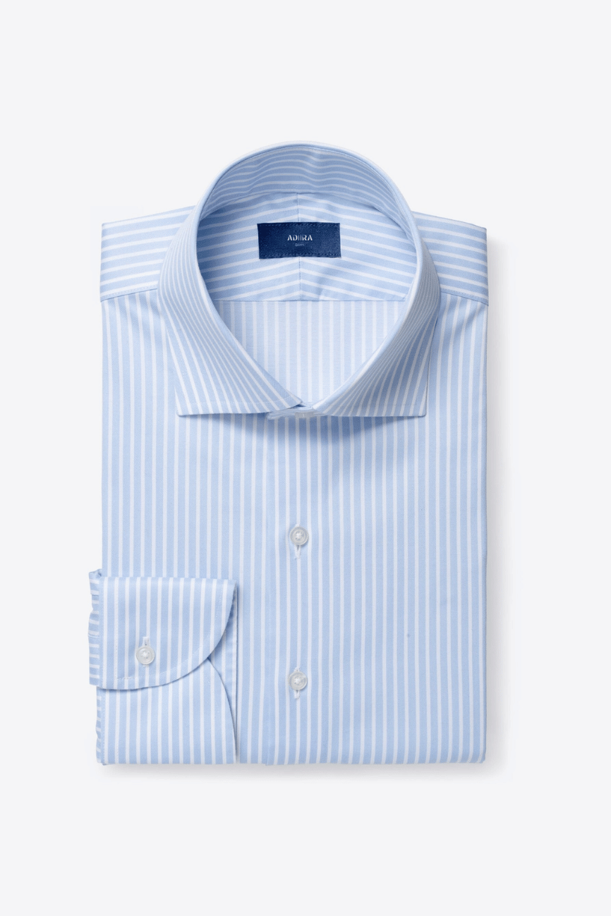 Elegant Light Blue Stripe Dress Shirt