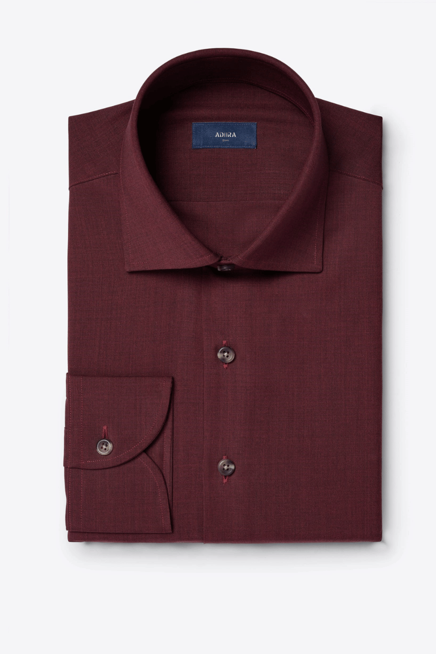 Regal Burgundy Merino Wool Shirt