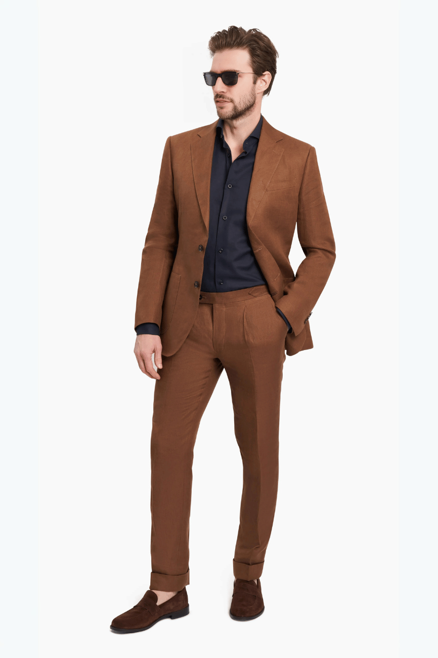 Aspen Golden Brown Irish Linen Blazer - Image 4