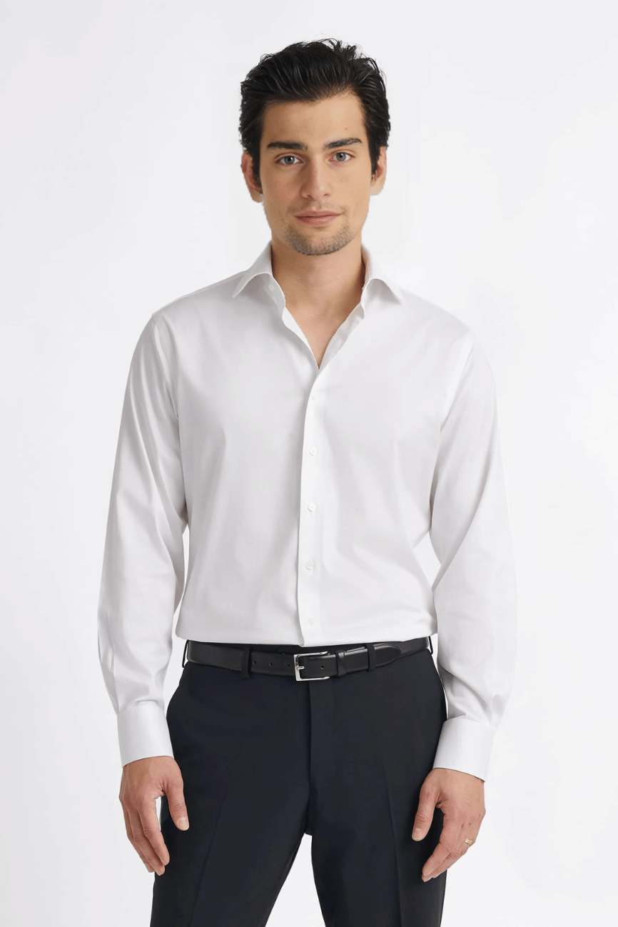 Classic White Twill Dress Shirt - Image 3