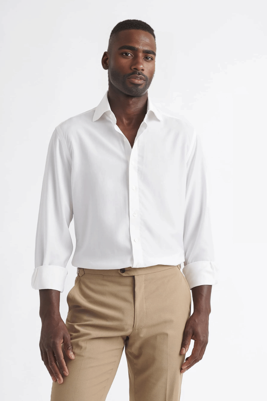 Classic Cream Merino Blend Shirt - Image 6