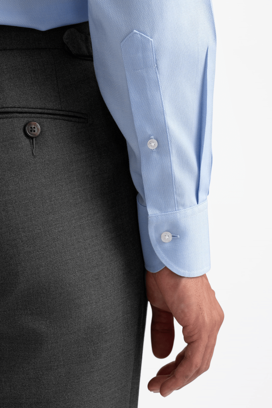 Light Blue Royal Oxford Dress Shirt - Image 6