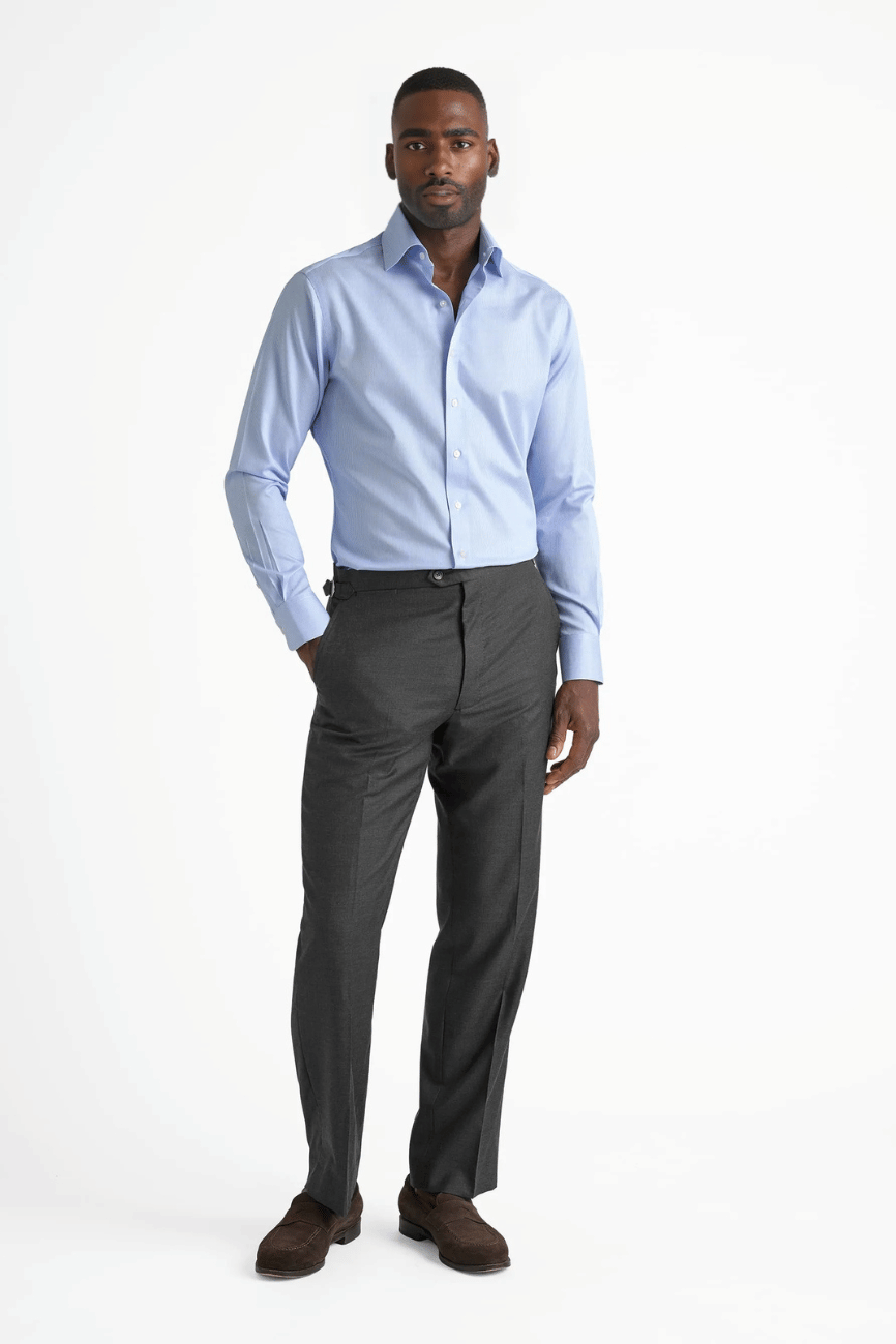 Refined Blue Stripes Dress Shirt - Image 7