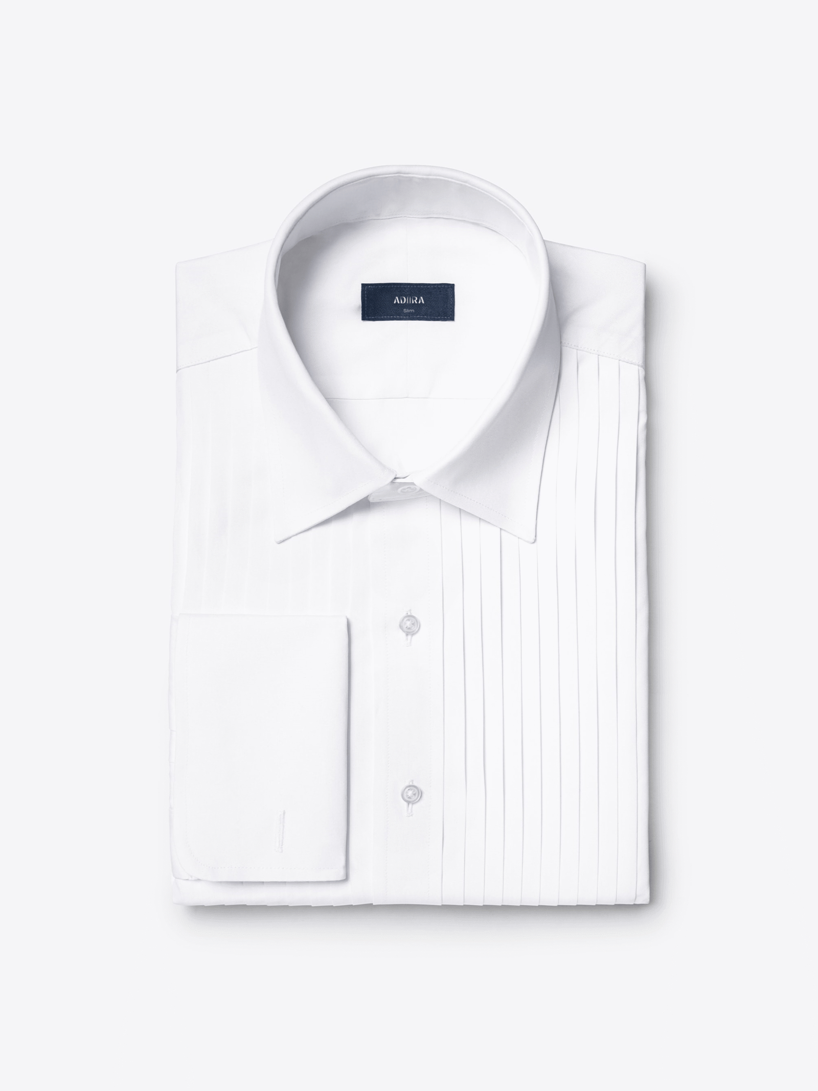 White Stanton Pleated Tuxedo Shirt