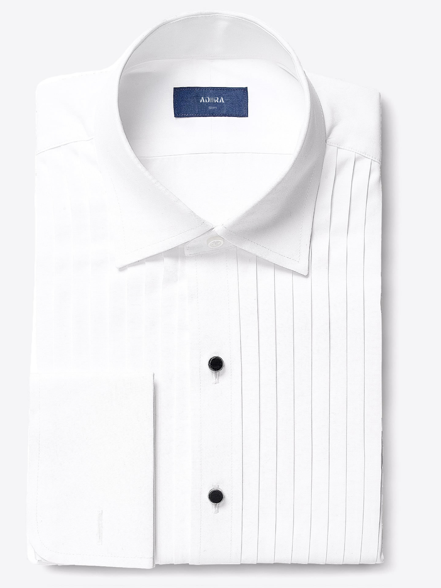 White Stanton Pleated Tuxedo Shirt - Image 3