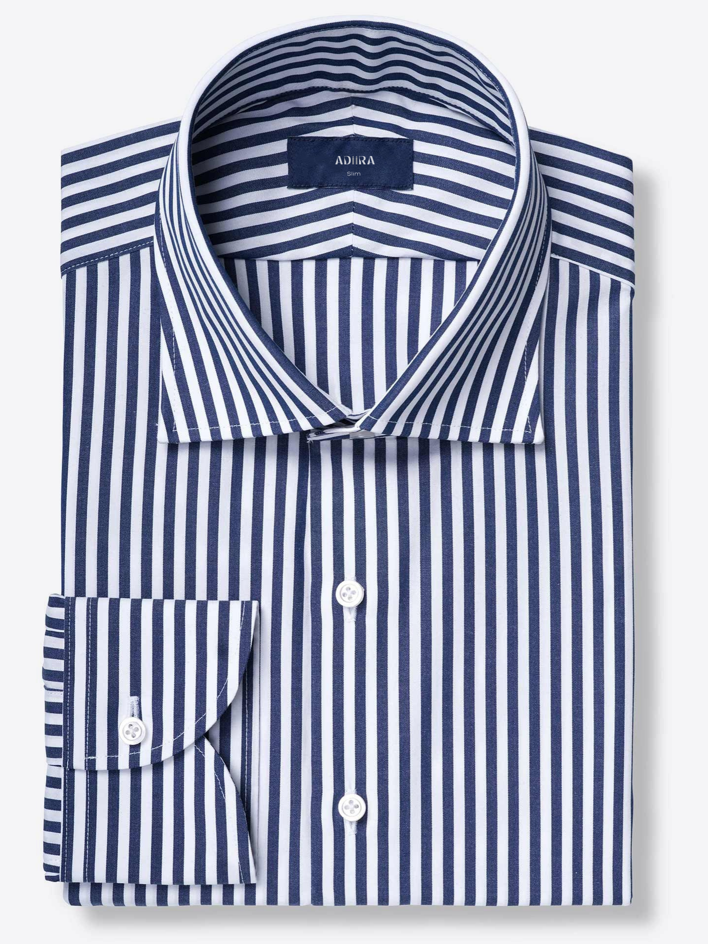 Navy Blue Bengal Stripe Shirt - Image 7