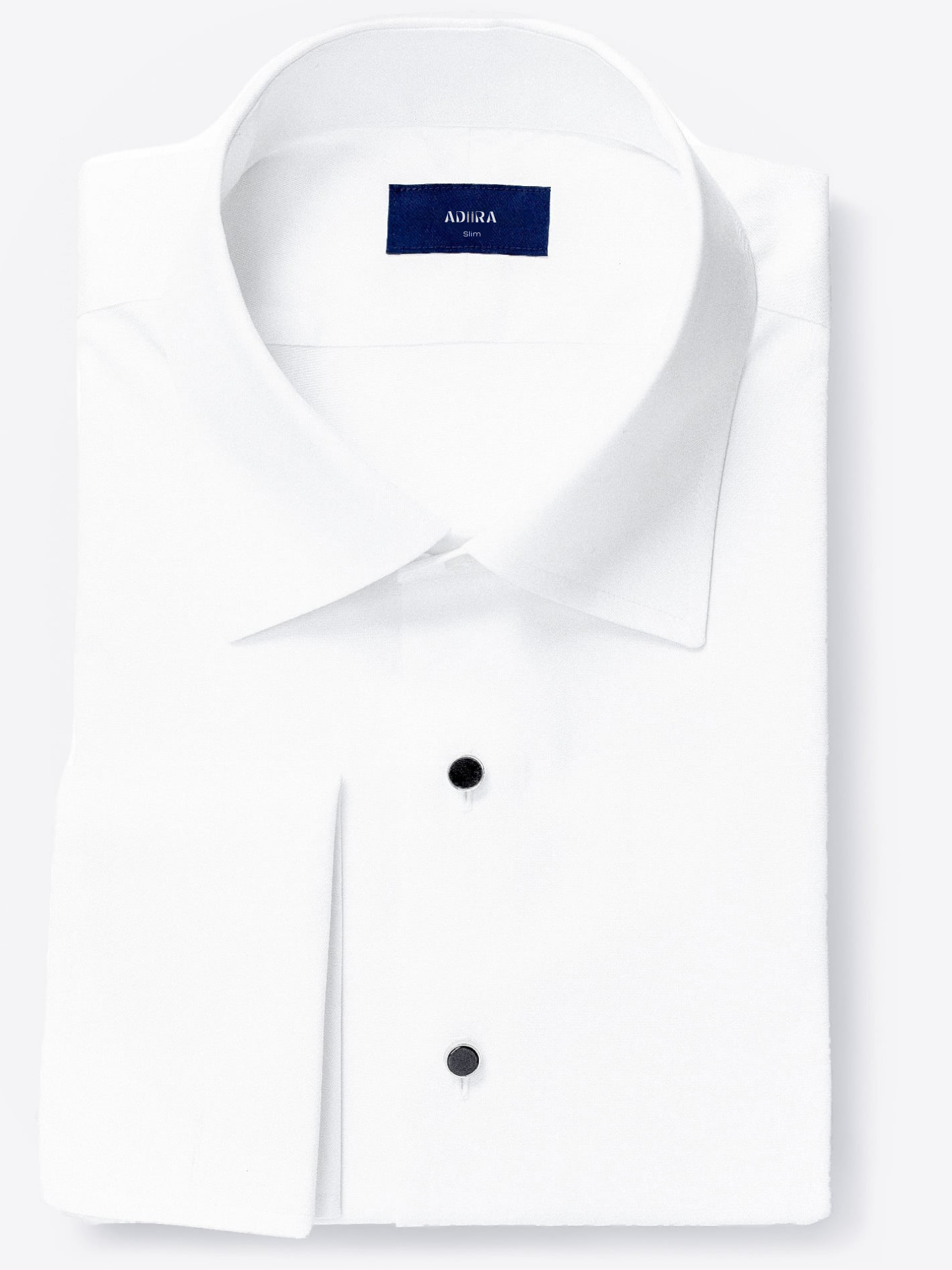 White Classic Spread Collar Tuxedo Shirt - Image 4