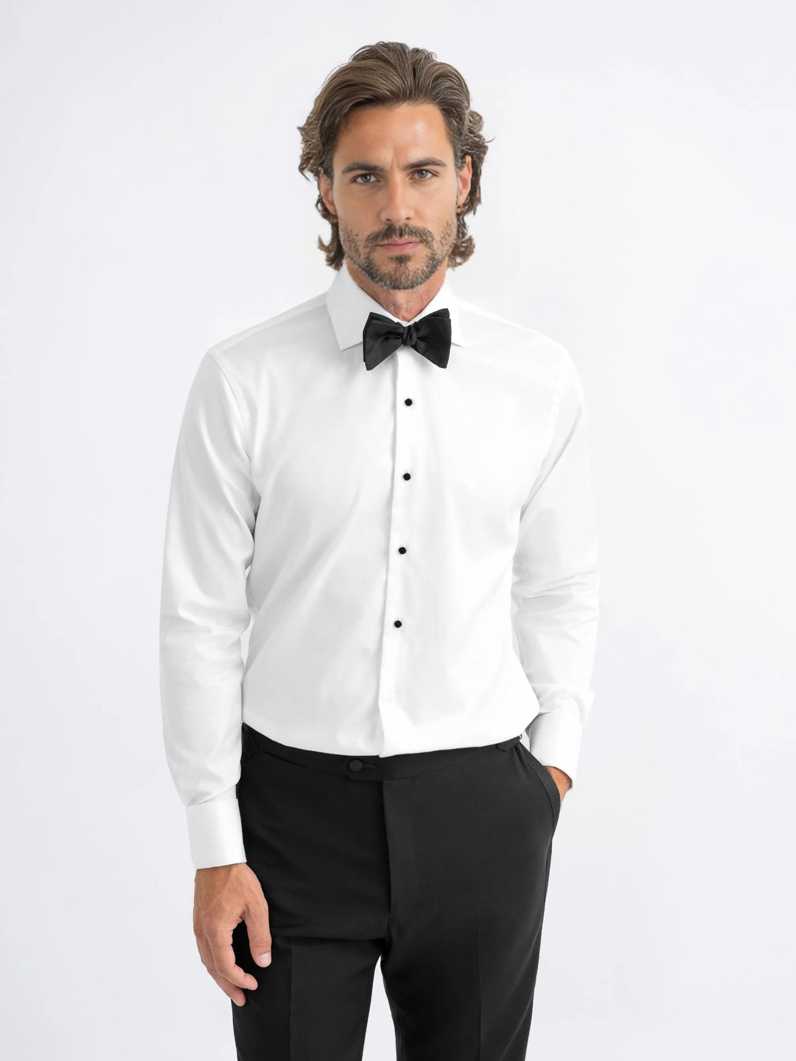 Classic White Tuxedo Shirt - Image 6
