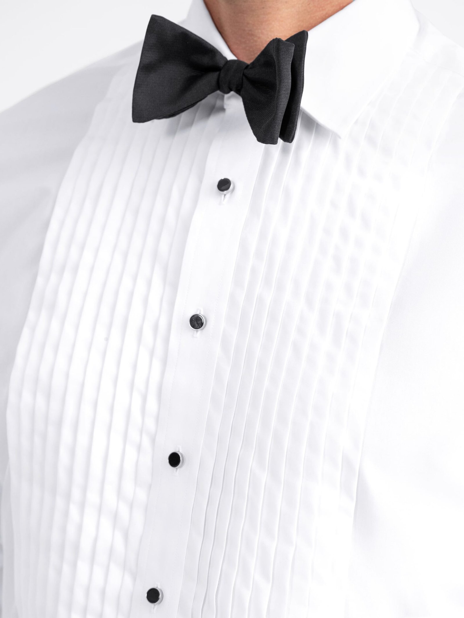 White Stanton Pleated Tuxedo Shirt - Image 5