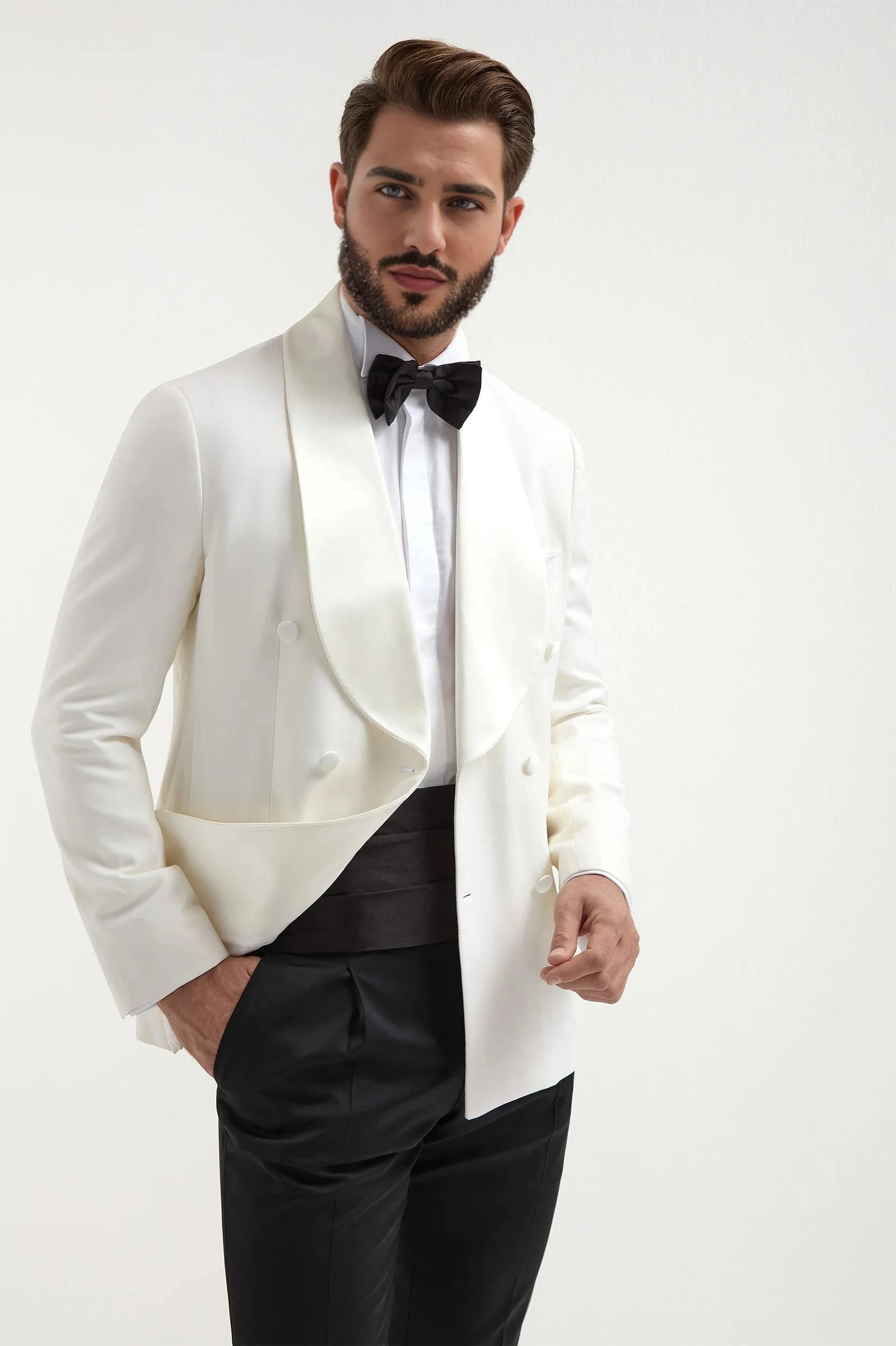 Alabaster Sovereign Double-Breasted Tuxedo Suit - Image 3