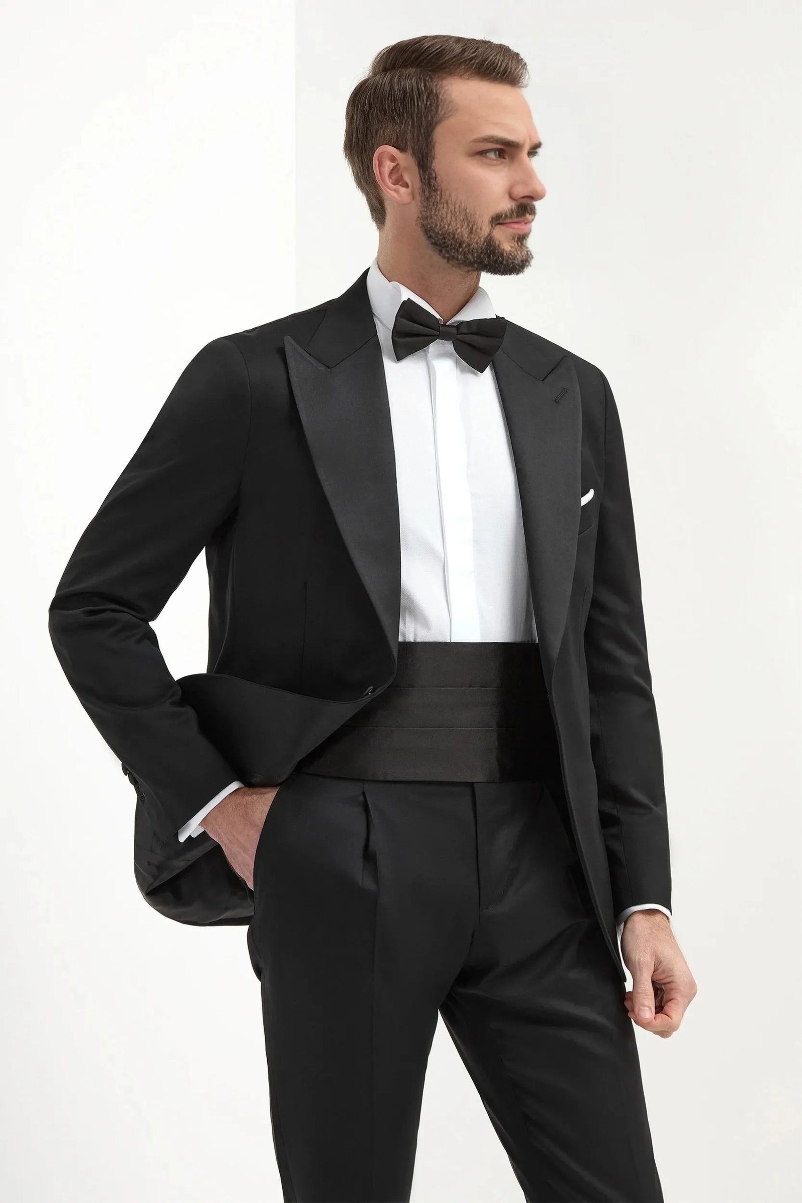 Midnight Prestige Double-Breasted Tuxedo Suit - Image 2